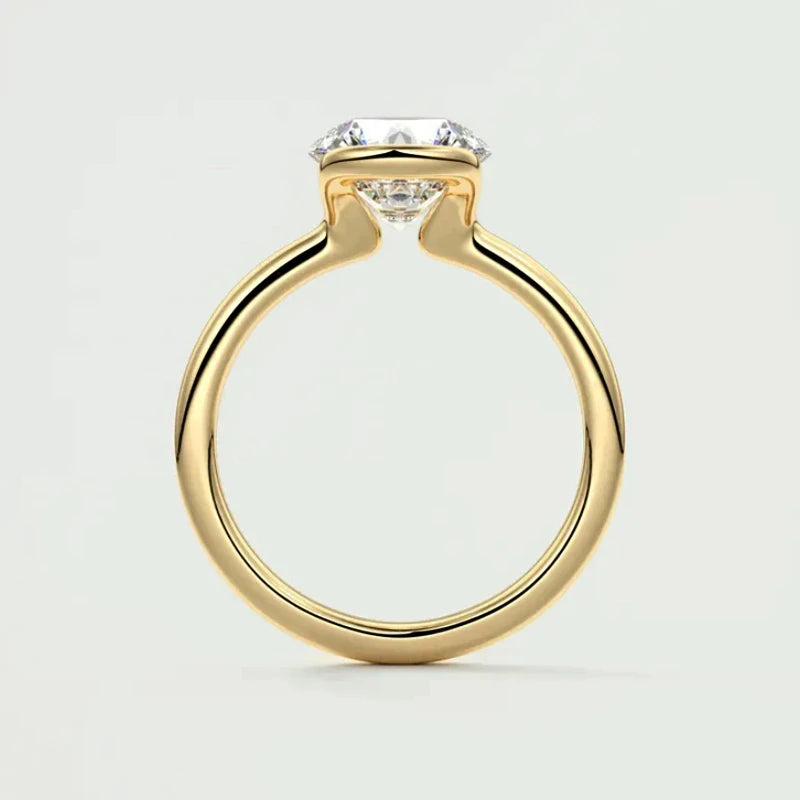 18k Gold Plated Wedding Ring 1.0CT D Color Moissanite Solitaire Ring Promise Bands for Women 925 Sterling Silver Certificate