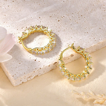 Anziw 14k Gold Filled Earring 3mm Cubic Zirconia Hoop Huggie Earrings Round Cut for Women Wedding Party Jewelry Gift 2026 New