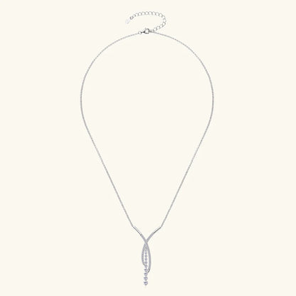 New Full Moissanite Y Pendant Necklace for Women 925 Silver Adjustable Chain Luxury Bar Moissanite Drop Jewelry Gift 2025 Trend