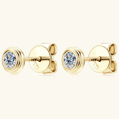 Anziw 3mm D Color Bezel Moissanite Stud Earrings 925 Sterling Silver Earrings Mini Needle for Couple Women Men Valentine's Gift