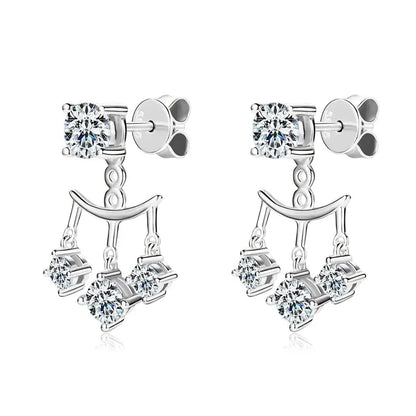Anziw Trendy Dual Use Earrings Jackets 925 Sterling Silver D Color Moissanite Ear Jacket Studs for Women Jewelry Valentine Gifts