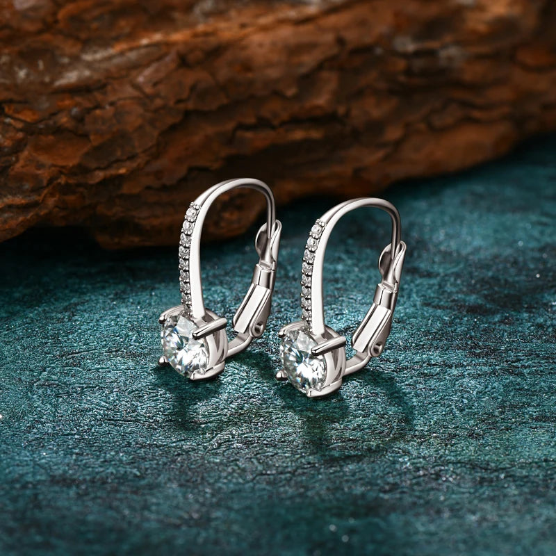Trendy 14K Gold Plated Earrings 2023 Silver Hoops 925 Dangle Earrings for Women Lever Back Moissanite Earring Drop Girls Jewelry