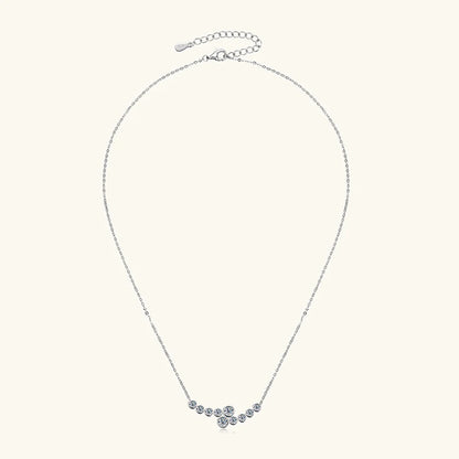 Anziw 4mm&3mm Bubble Moissanite Curved Pendant Necklace for Women 925 Silver Collar French Unique Jewelry 2025 Anniversary Gift