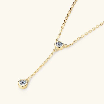 Anziw 3mm D Color Moissanite Y Shape Long Pendant Necklace for Women Adjustable Chain 100% 925 Silver Jewelry Trendy 2025 Gifts