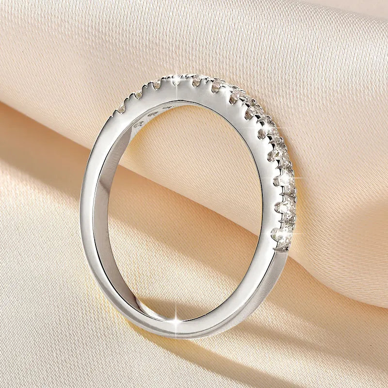 Anziw 2mm D Color Full Moissanite Ring for Women Sparkling Wedding Eternity Band 14k Gold Filled Wedding Engagement Ring Jewelry