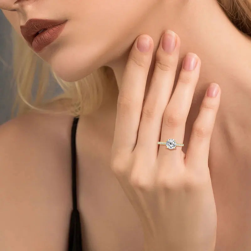 Solitaire 2CT D Round Moissanite Ring for Women 100% Real 925 Silver Engagement Wedding Rings Promise Finger Jewelry Certificate