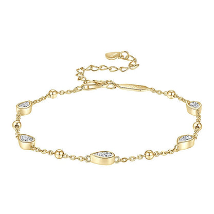 Anizw Teardrop Waterdrop Moissanite Bracelets for Women 925 Silver Certified Pear-shaped Cut Lab Diamond Hand Jewelry 2025 Trend