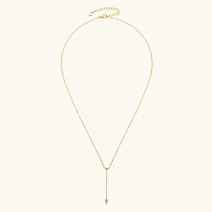 Anziw 3mm D Color Moissanite Y Shape Long Pendant Necklace for Women Adjustable Chain 100% 925 Silver Jewelry Trendy 2025 Gifts