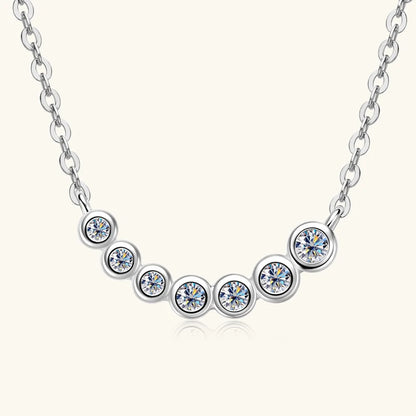 Anziw 4mm&3mm Bubble Moissanite Curved Pendant Necklace for Women 925 Silver Collar French Unique Jewelry 2025 Anniversary Gift