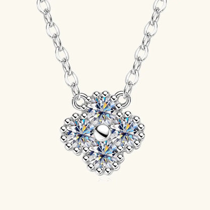 Lucky 3mm 0.1ct Moissanite Clover Flower Pendant Necklace for Women 100% Silver S925 Adjustable Chain Cute Charm Jewelry Gifts