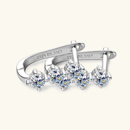 Anziw Luxury 1.7cttw Moissanite Diamond Jewelry Sets 925 Sterling Silver Necklace Hoop Earrings for Women Wedding Party Jewelry