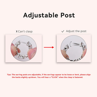 Anziw New 4mm Moissanite Hoops Luxury Eternity Diamond Earrings Solid Silver 925 18K White Gold Plated Jewelry for Women Gifts