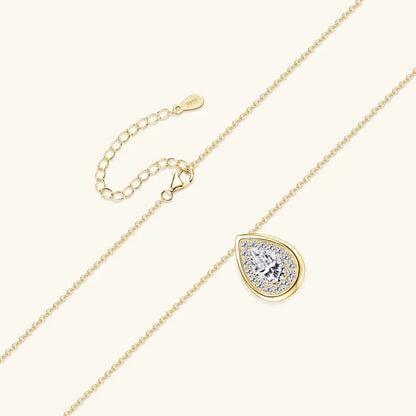 2025 2CT 1.5CT 1CT Pear Cut D Moissanite Waterdrop Pendant Necklace for Women 925 Silver Adjustable Chain Certified Fine Jewelry