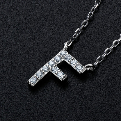 Anziw Initial Moissanite 26 Letter Pendant Necklace for Women Men Real Silver 925 Name Pendant Fine Jewelry Valentine's Day Gift