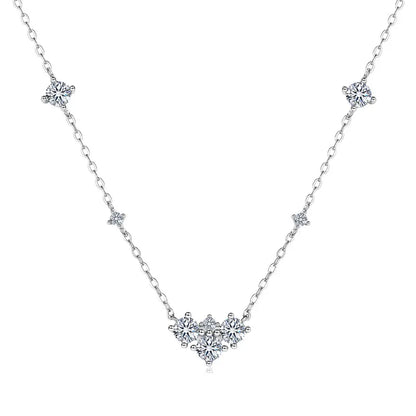 2025 New 4mm&2mm D Color Moissanite Pendant Necklace Plated 18K Gold 925 Silver Chain Jewelry Certified for Women Girl Gifts
