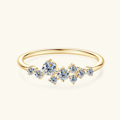 Anziw Cute D0.30CT Moissanite Ring for Women 100% 925 Silver Thin Ring Fashion Finger Band Jewelry Christmas Valentine's Gifts