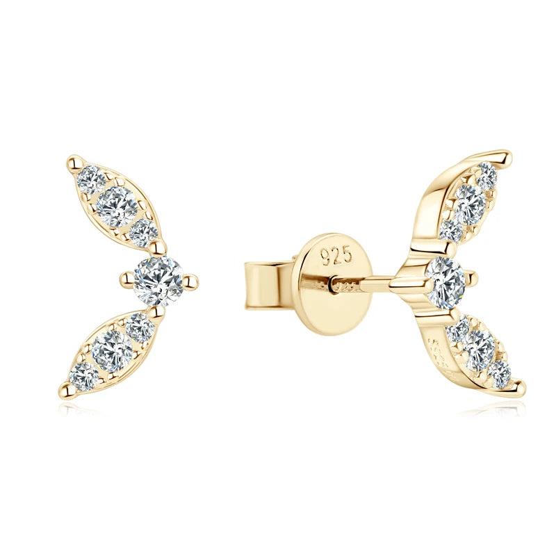 Anziw Cute Mini Moissanite Stud Earrings 100% Silver 925 Sterling Earrings Piercing Ear for Women Fine Jewelry with Certificate