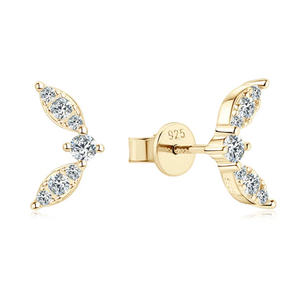 Anziw Cute Mini Moissanite Stud Earrings 100% Silver 925 Sterling Earrings Piercing Ear for Women Fine Jewelry with Certificate