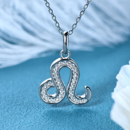925 Sterling Silver Zodiac Sign 12 Constellation Pendant Micro-Set 1mm Moissanite Necklace Charm For Women Jewelry Birthday Gift