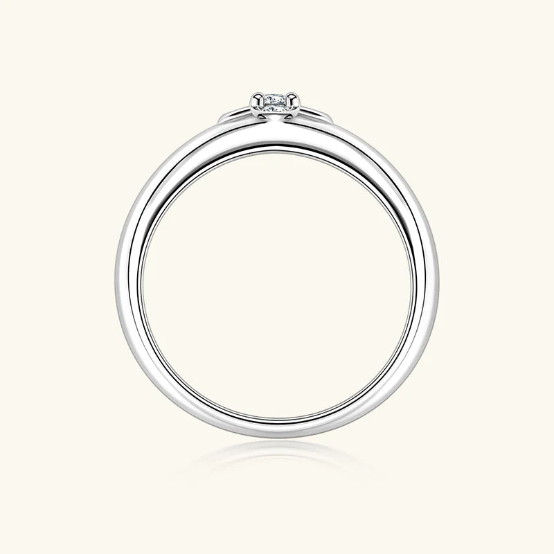 2025 Trendy Clover Flower Chunky Ring 925 Sterling Sliver D Moissanite Rings Finger Bands for Women S925 Charm Wedding Jewelry