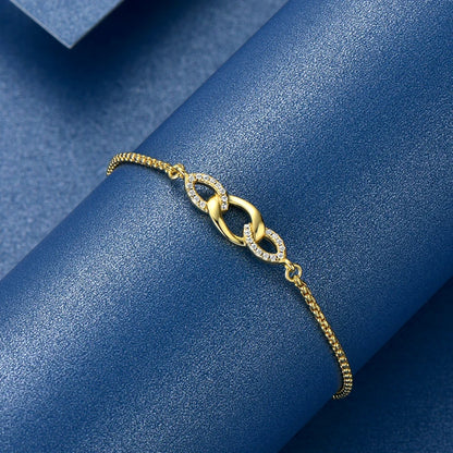 2024 Trendy Stretch Adjustable Moissanite Bracelet Real 925 Silver Plated Gold Bracelet for Women Fine Jewelry Gift Hand Chain