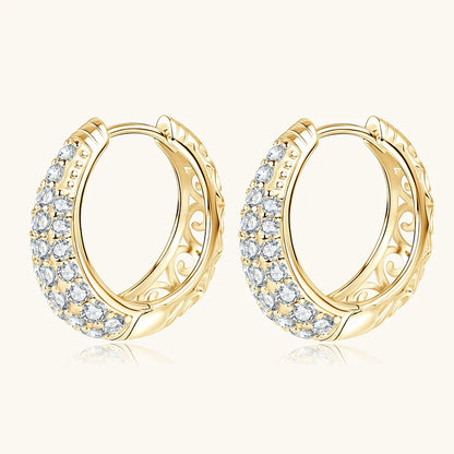 Anziw Original 925 Silver Sterling Hoops Luxury Earrings Jewelry 1.5CTTW.  D Round Moissanite Earrings for Women Wedding Party