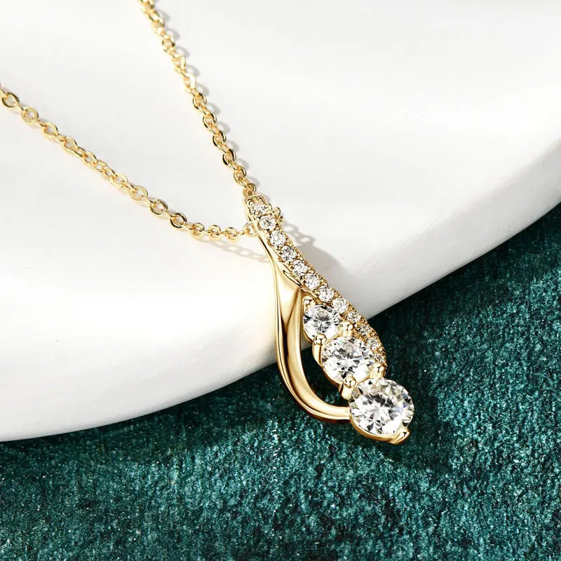 Anziw 925 Sterling Silver Fashion All Moissanite Infinity Pendant Necklace Women's Adjustable S925 Chain Wedding Christmas Gift