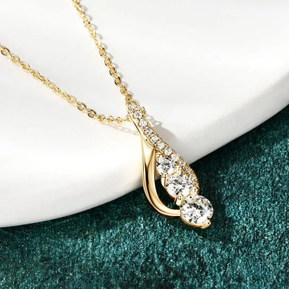 Anziw 925 Sterling Silver Fashion All Moissanite Infinity Pendant Necklace Women's Adjustable S925 Chain Wedding Christmas Gift