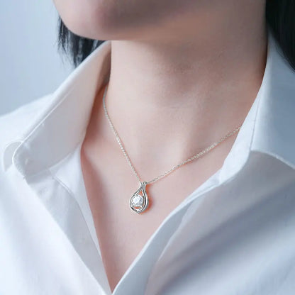 2025 2CT 8mm D Color Moissanite Necklace Teardrop Pendant 925 Silver Chain Original Jewelry with Certificate for Women S925 Gift