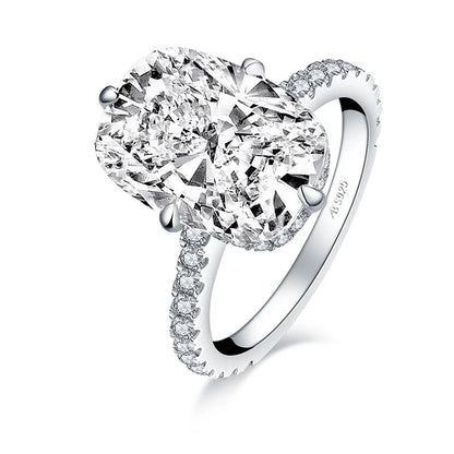 ANZIW  Fashion 925 Sterling Silver 10x14mm Big Cushion Cut Halo Engagement Ring Simulated Diamond Wedding Bridal Ring Jewelry