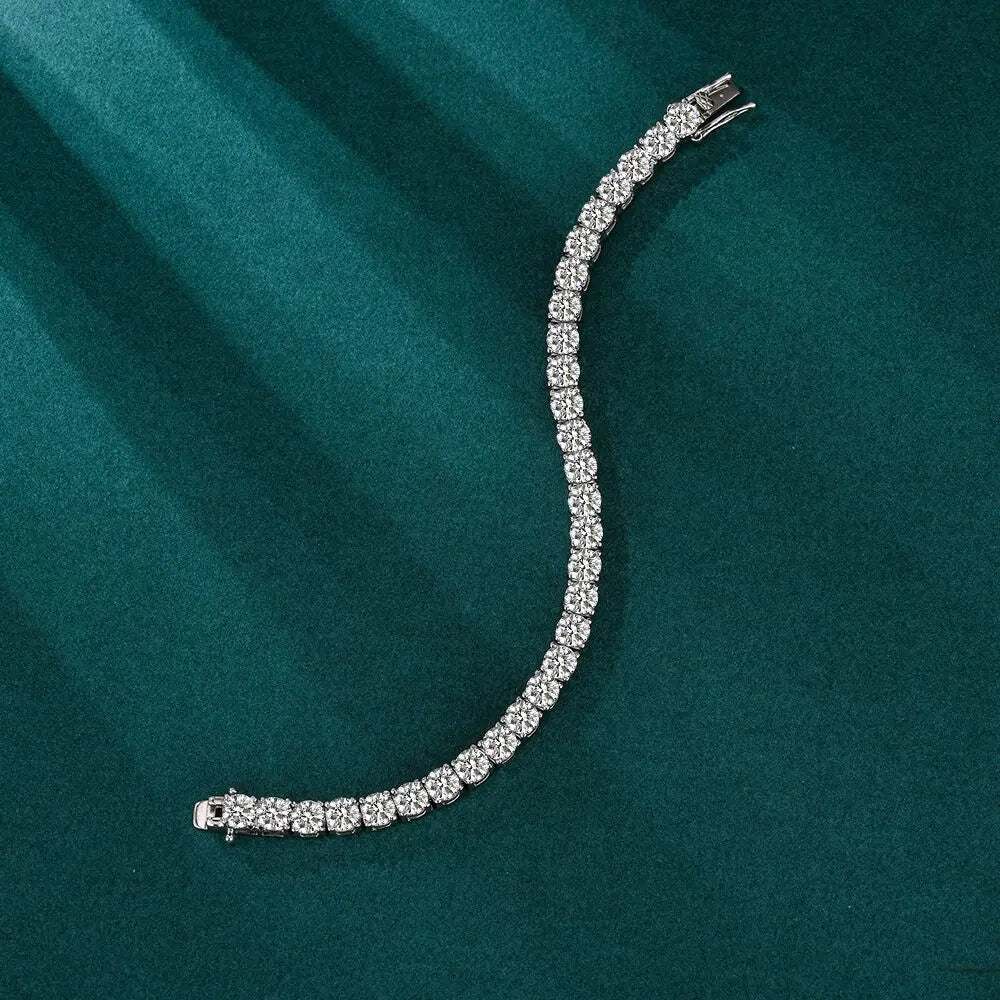 Anziw D VVS1 Moissanite Tennis Bracelet Original 925 Sterling Silver Certified Bracelet for Women Man Plated 18k Gold S925 Jewel