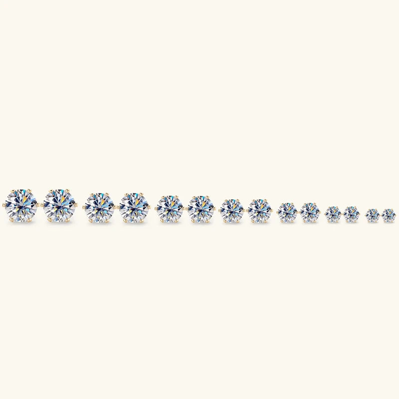 Anziw 3mm-9mm D Round Moissanite Stud Earrings for Women Men Sparking Earrings 925 Silver Hypoallergenic Certified Fine Jewelry