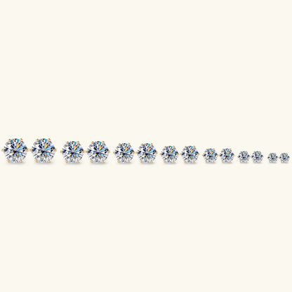 Anziw 3mm-9mm D Round Moissanite Stud Earrings for Women Men Sparking Earrings 925 Silver Hypoallergenic Certified Fine Jewelry