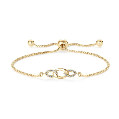 Anziw S925 0.8mm Moissanite Bracelet 24cm Stretch Adjustable Chain 925 Silver Circle Bracelet for Women Trendy Hand Jewelry Gift