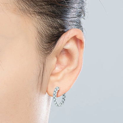 Anziw Sparking 3mm D VVS1 Full Moissanite Hoop Earrings for Women 925 Sterling Silver 14k Yellow Gold Plated 2023 Trendy Jewelry