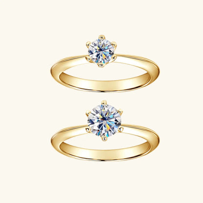 Anziw S925 0.5CT 1CT Moissanite Wedding Engagement Wedding Solitaire Ring for Women 925 Sterling Silver Classic Finger Jewelry