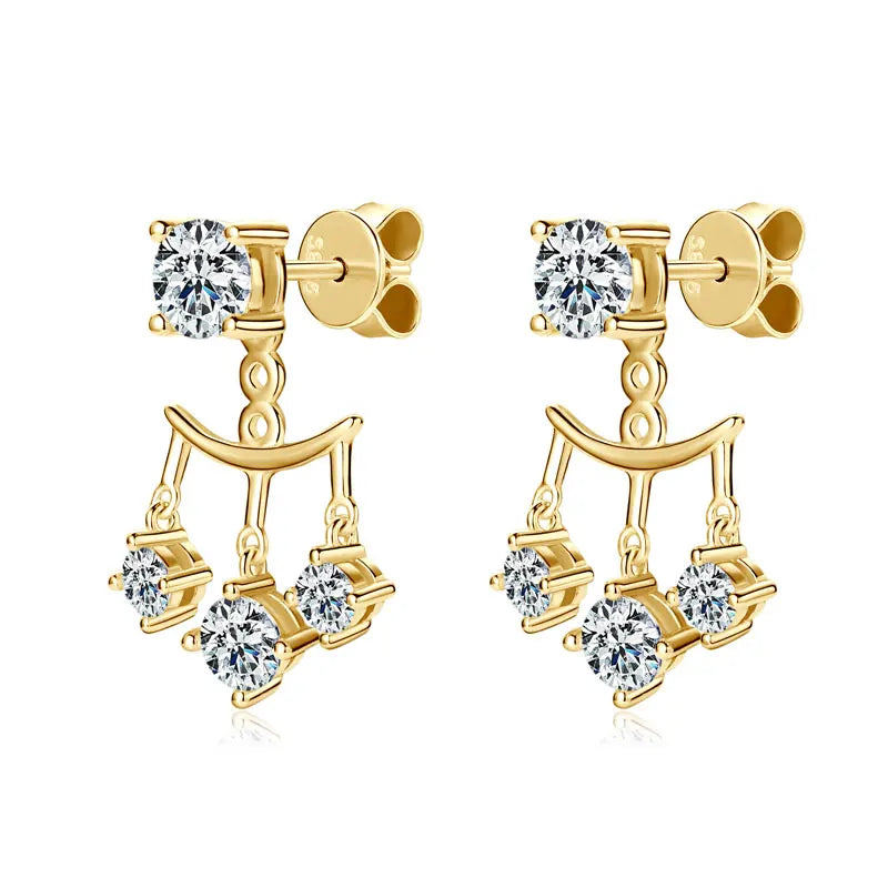 Anziw Trendy Dual Use Earrings Jackets 925 Sterling Silver D Color Moissanite Ear Jacket Studs for Women Jewelry Valentine Gifts