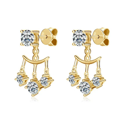 Anziw Trendy Dual Use Earrings Jackets 925 Sterling Silver D Color Moissanite Ear Jacket Studs for Women Jewelry Valentine Gifts