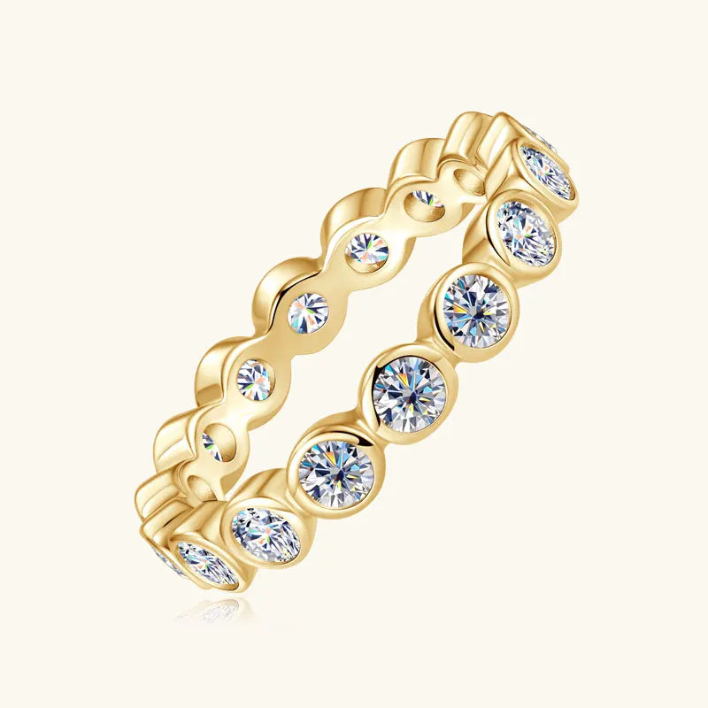 Anziw 3mm Moissanite Full Eternity Band Ring for Women 100% 925 Sliver Fashion Finger Rings Round Lab Diamond Jewelry 2025 New