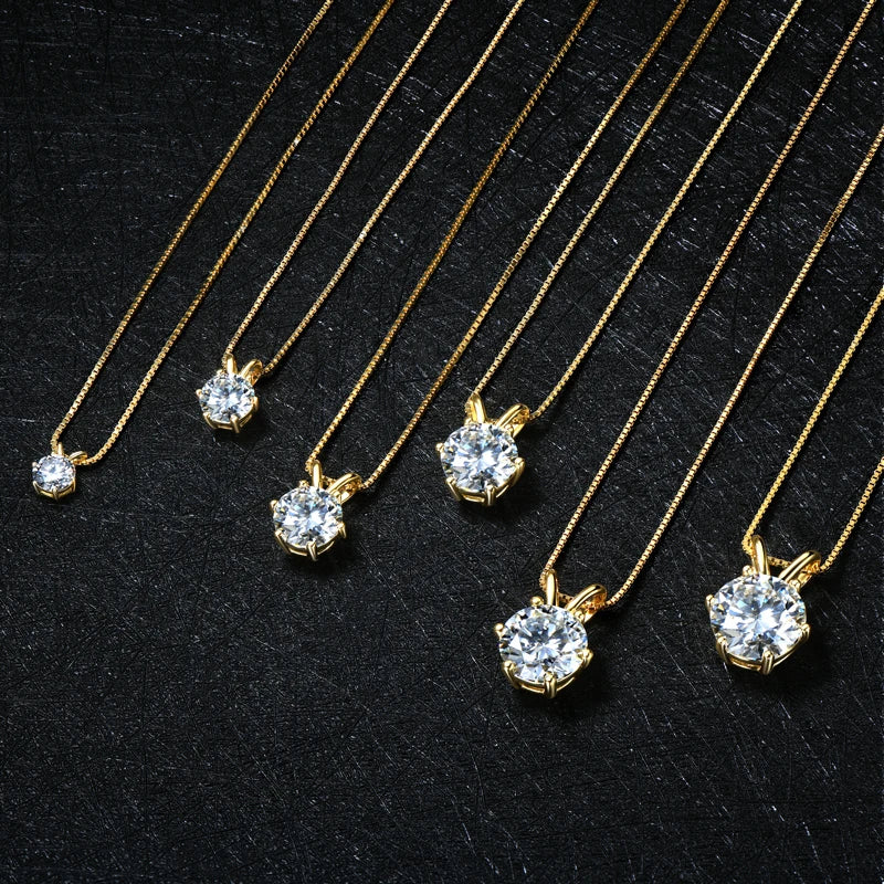 5CT 3CT 4CT 0.5CT 1CT 2CT D-E Moissanite Solitaire Pendant Necklace For Women Real 925 Silver Original Jewelry With Certificate