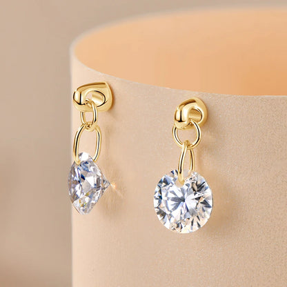 Anziw 925 Sterling Silver 6.5mm 2.0CTTW Moissanite Lab Diamond Drop Dangle Stud Earring for Women Wedding Jewelry Gifts 2026 New
