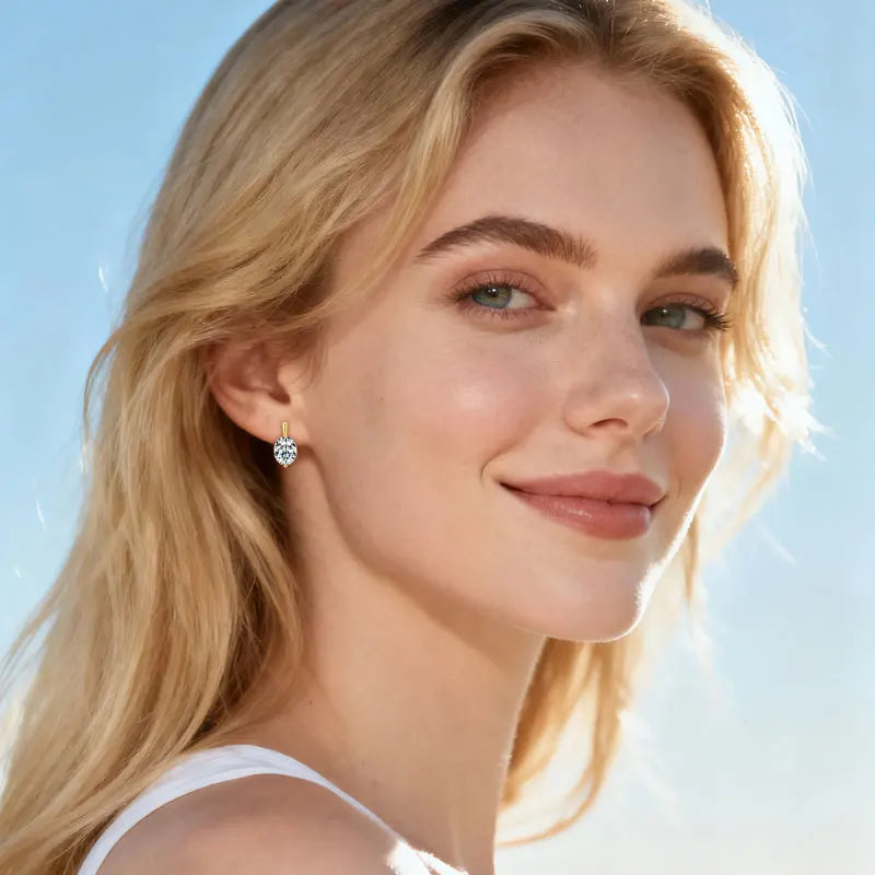 Anziw 2.0CT D Moissanite Drop Earrings for Women 925 Silver U Shaped Hoop Huggie Earrings Wedding Engagement Jewelry 2025 Trend