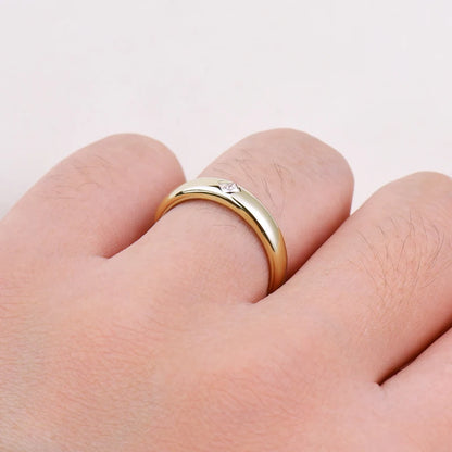 ANZIW 18k Gold Plated Wedding Ring 925 Silver D Color Princess Cut Square Moissanite Promise Bands for Women Certificate GRA