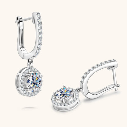 Anziw 2023 Women Hoops 925 Silver Gold Drop Earrings Dangle 1CT Real Moissanite Earring Original Certified Wedding Jewelry Gifts