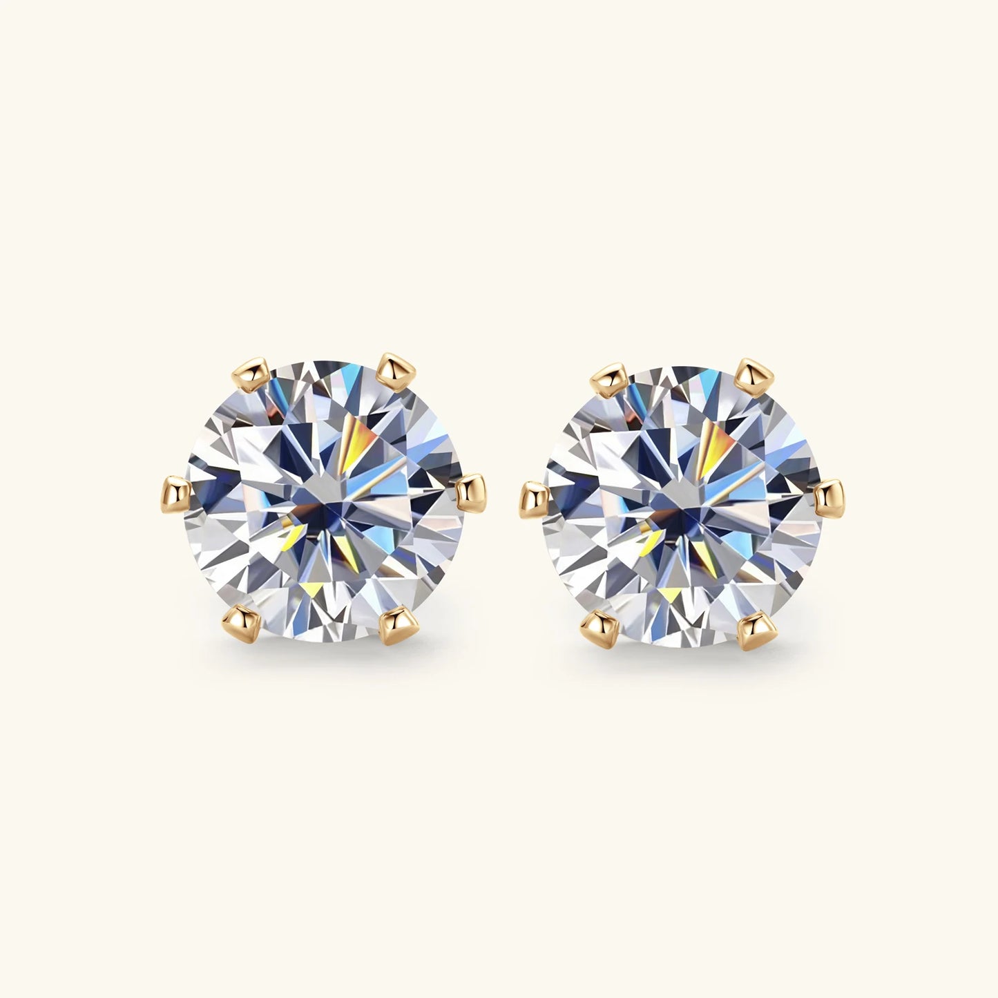 Anziw 3mm-9mm D Round Moissanite Stud Earrings for Women Men Sparking Earrings 925 Silver Hypoallergenic Certified Fine Jewelry