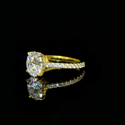 3CT Oval Cut Moissanite Ring for Women 925 Sterling Sliver Vintage Engagement Wedding Promise Band Finger Jewelry Certified Ring