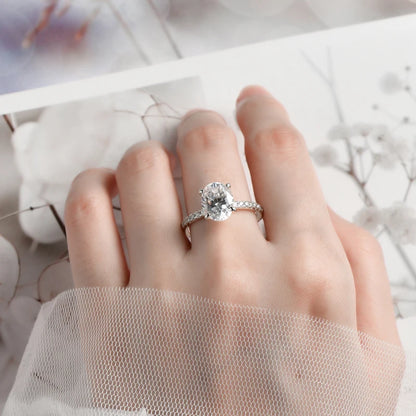 3.0CT D Oval Cut Moissanite Engagement Wedding Ring for Women 925 Sterling Sliver Promise Bands Vintage Finger Jewelry Certified