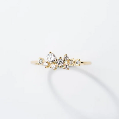 Anziw Delicate Moissanite Ring Real 925 Silver for Women Dainty Thin Finger Ring Wedding Engagement Jewelry Fashion Accessories