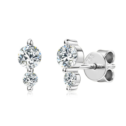 Anziw Cute Mini Moissanite Stud Earrings 100% Silver 925 Sterling Earrings Piercing Ear for Women Fine Jewelry with Certificate