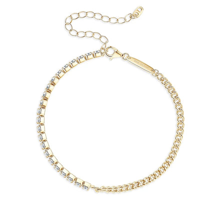 18k Gold Plated Half Tennis Bracelet 2mm 3mm D Moissanite Cuban Bracelet Real 925 Silver Chain for Women Men Certified Jewelry